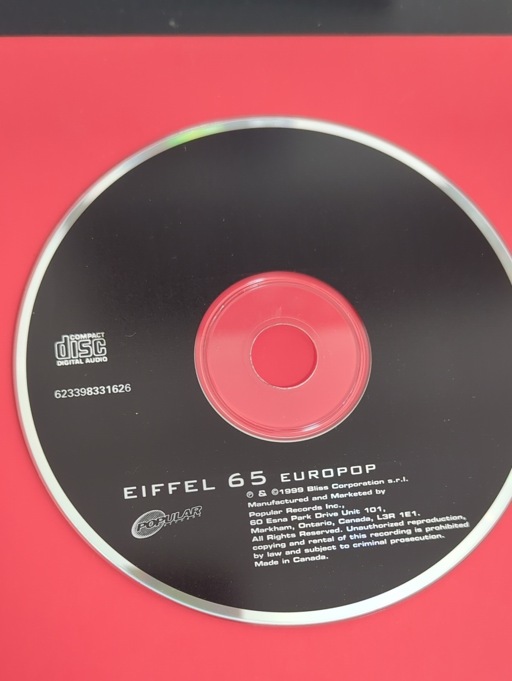 Y2K Eiffel 65 - Europop Album CD Disc (1999)